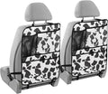 JIPONI Car Backseat Organizer, Cow Print 3 Automotive Back Seat Protector, Kick Mats with Storage Pockets for Kids Pets, Road Trip Accessories (2 Pack)