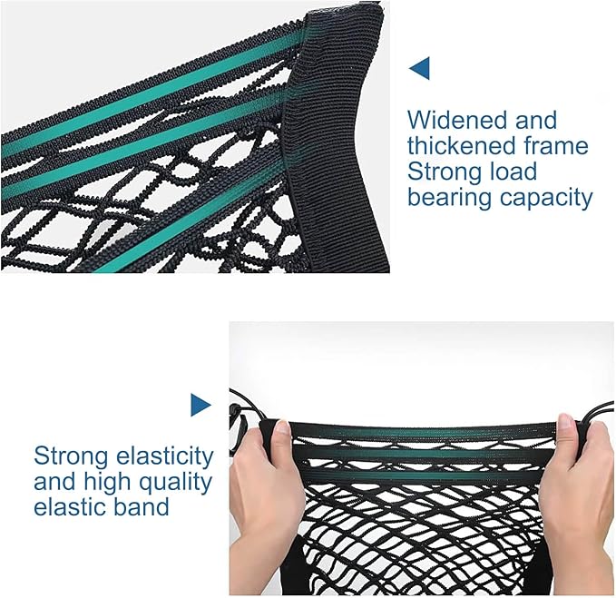 acdiac Universal Car Mesh Storage Bag,Auto Seat Back Mesh Organizer High Elastic Pet Isolation Net,Car Mesh Partition (2Pocket)