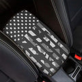 GLENLCWE Grey Camo American Flag Print Car Armrest Cover Car Center Console Cover Accessories for Most Cars