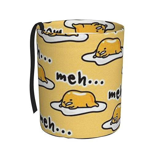 Gudetama Cute Car Trash Can Leak Proof Hanging Waterproof Garbage Can Multipurpose Trash Bin for Car SUV Front Seat Headrest Collapsible and Portable Storage Pocket