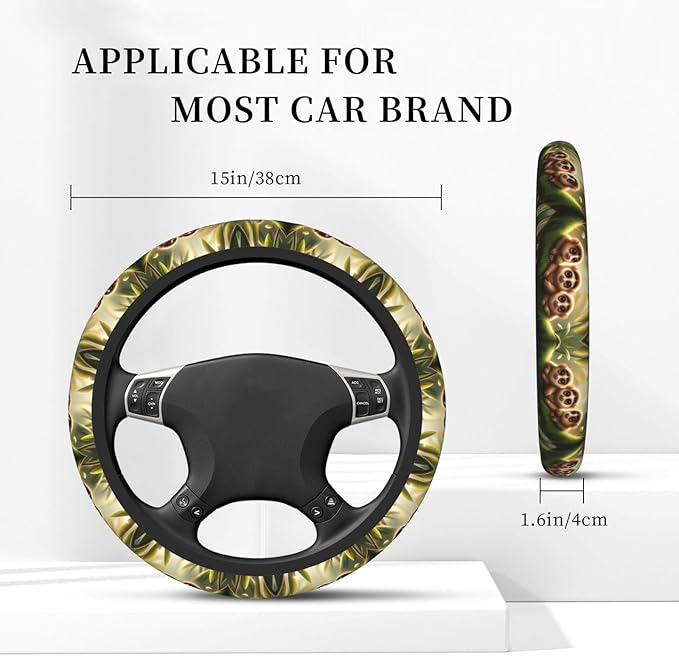 Slow Loris Neoprene Steering Wheel Covers Women Men Car Accessories, Universal 15 Inch Fit Auto, Suvs, Truck