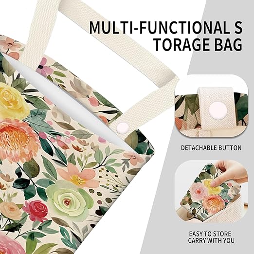 ADQWIOVL Car Garbage Can, Seat Back Hanging Cute Car Trash Can Bag, Car Organizer and Storage Bag for Travelling, Outdoor Cute Colorful Flower