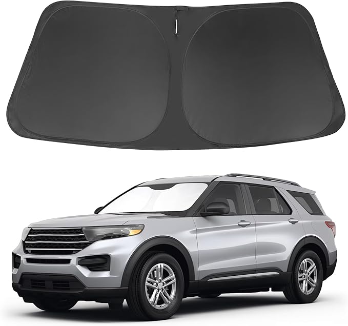 Windshield Sun Shade Fit for 2020-2024 2025 Ford Explorer SUV, ST XLT, Limited, Platinum Accessories Foldable Sunshade Sun Visor Protector Keep Car Cool