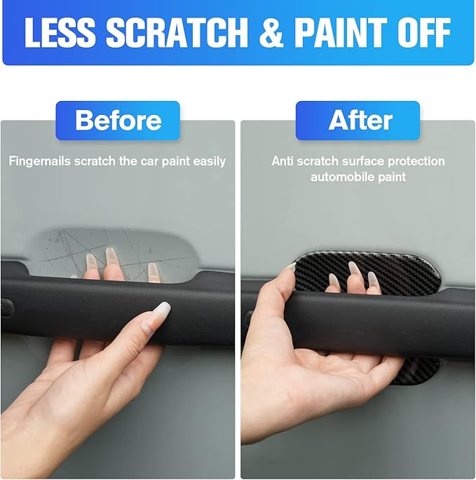 Car Door Bowl Scratch Protector for Ford Bronco, Exterior Door Handle Bowl Cover Protection Trim Accessories Compatible with Ford Bronco 2021 2022 2023 4 Doors, Carbon Fiber