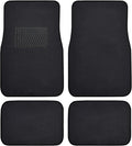 BDK Premium Black Carpet Floor Mats for Cars - Universal Fit Interior 4-Piece Car Mats Full Set with Vinyl Heel Pad Protector - Cute Car Accessories Interior Floor Covers for SUVs & Trucks