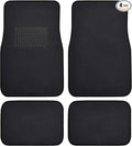 BDK Premium 4PC Set of Carpet Car Floor Mats with Vinyl Safety Heel Pad for Car, Truck, SUV, Coupe Sedan, Black (MT-100-BK)