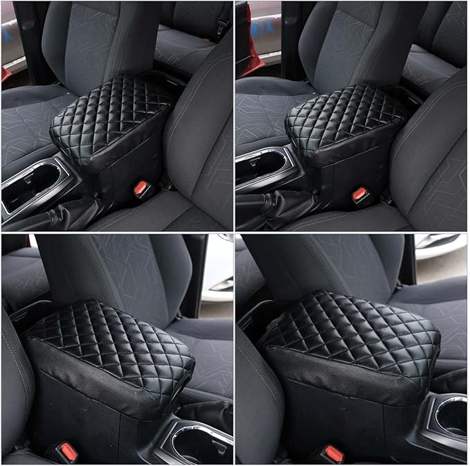 CHEAYAR Leather Car Auto Center Console Armrest Cushion for Toyota Tacoma Accessories 2016-2018 2019 2020 American Flag (Plaid-Leather)