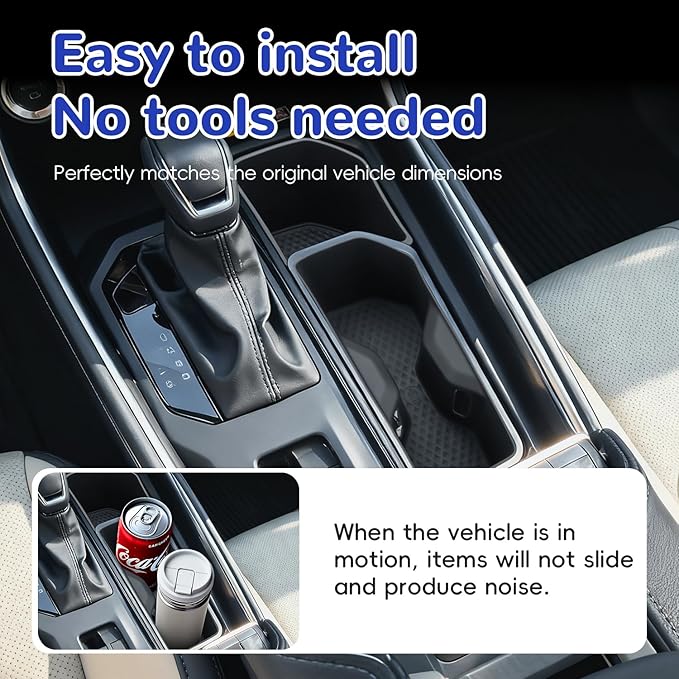 auovo Cup Holder Insert Compatible with Toyota Grand Highlander Accessories 2026 2025 2024 Grand Highlander Car Front Center Console TPE Cup Holder Insert