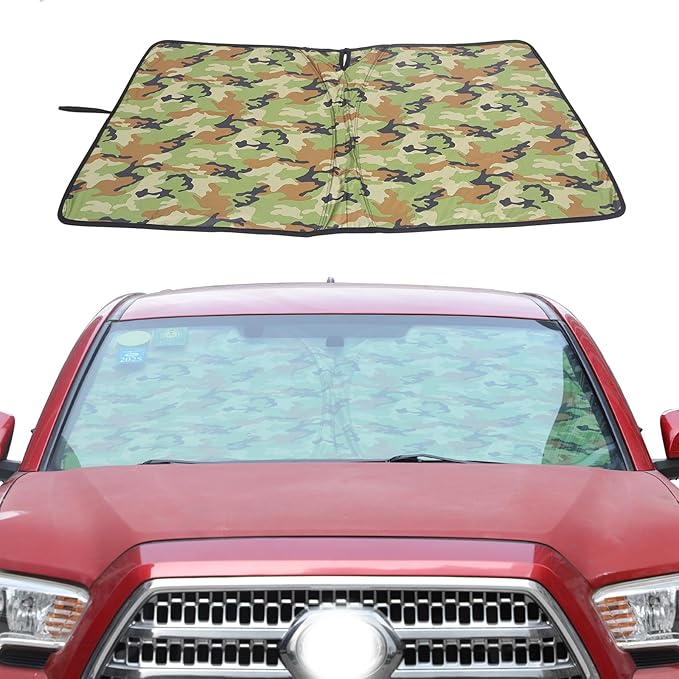 LLKUANG Car Windshield Sun Shade Compatible with Toyota Tacoma 2006-2024 Auto Windshield Sunshades Foldable Blocks UV Rays Sun Visor to Keep Your Vehicle Cool and Damage Free (Style F)