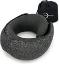 2025 Travel Neck Pillow,Stowable Hood,Ergonomic Neck Pillow Airplane,Premium Memory Foam,360º Support,Adjustable Fit,Washable Cover,Complete Travel Set,for Flight,Car and Office (Bright black)