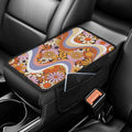 CLOHOMIN Hippie Flower Car Arm Rest Cover Pad Universal Fit Most Vehicles Floral Car Center Console Armrest Storage Box Cover Auto Interior Accessories with Storage Pockets