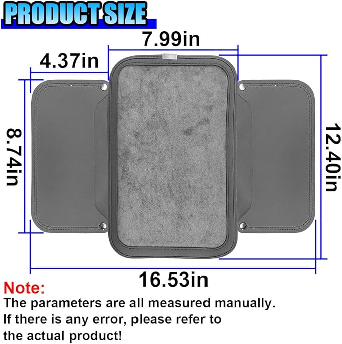 YoRise Car Center Console Cover, Leather Car Armrest Cover with 2 Storage Bags, Comfortable Non-Slip Arm Rest Seat Box Pad, Console Armrest Box Protector Cushion for Most Cars (Gray)