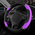 Road Comforts Leather Steering Wheel Cover - Made with PVC Leather - Anti-Slip, Universal Fit 14 1/2 inches to 15 inches - Purple