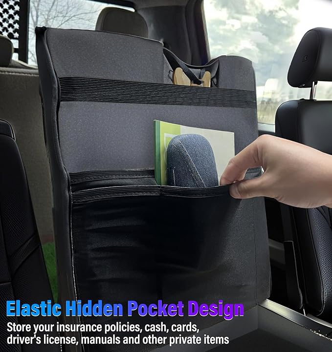 Thickened Center Console Armrest Cover with Hidden Pockets for 2015-2025 F150 Accessories, 2017-2025 F250 F350 F450, PU Leather Middle Console Protective Cover (Jump Seat Console Only)
