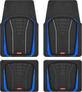 Rubbermaid Car Floor Mats Full Set – Premium All-Weather Car Mat with Brushed Aluminum Inserts, Universal Trim-to-Fit Design, Anti-Slip Backing for Cars, SUVs, Trucks, and Vans