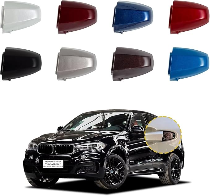Goholy Car Door Handle Cover Cap Compatible with BMW X1 F48 X2 F39 X5 F15 X6 F16 X5M X6M F86 2014-2019 51217396541 51217396544 Door Key Cover Door Handle Accessories Lock Cap White Front Left