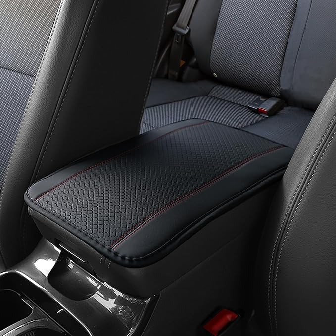 Car Center Console Armrest Pad, 12.6X 7.2 Inch PU Leather Waterproof Auto Armrest Seat Box Cover Protector, Car Center Console Cover, Universal Car Interior Accessories for Cars, Trucks, SUVs