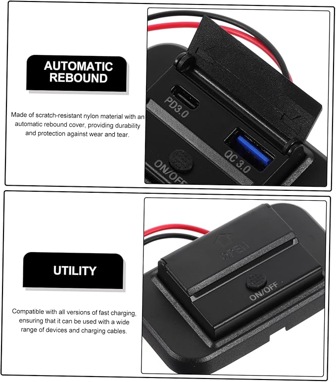 24v Car Usb Charger Fast Charging Adapter Dual Port Socket for Rvs and Vehicles Easy Installation Material Panel