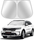 Toluoma Custom Fit Windshield Sun Shade for Kia Sorento 2021-2025 - Full Coverage, 210T Reflective Fabric, Double-Layer Design - Blocks 99% UV Rays, Keeps Car Cool, Easy to Install and Store