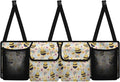 Car Trunk Organizer and Storage, Cartoon Bees Large Capacity Backseat Hanging Storage with 4 Storage Bag Car Accessories, Backseat Car Organizer Universal for Cars, Truck, vans