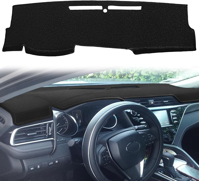 Yiz Dash Cover Mat Custom Fit for Toyota Camry 2018 2019 2020 2021 2022 2023 2024 Without Head Up Display Dashboard Cover Pad Cap Carpet Protector (Black) Z12A