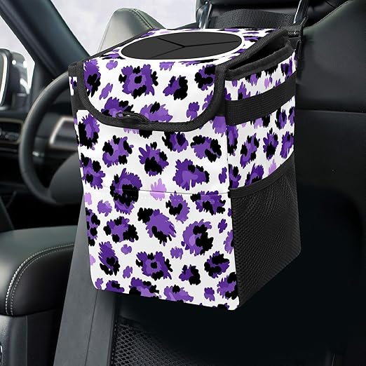 GVGHIDZ Car Trash Can – Multi-Purpose, Lightweight and Portable with Durable Water-Resistant Coating, No Installation Required, Practical and Ample Capacity, Variety of Colors.Tiger Pattern