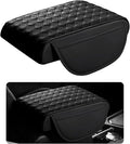 Hbxdeco Car Armrest Cushion, 12.2"×8.3" Leather Auto Memory Foam Center Console Pad with Storage Pocket, Waterproof & Anti-Scratch Elbow Pillow Armrest Seat Box Protector, Universal Fit (Black)