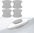 4PCS Car Door Handle Cup Scratch Protectors, Carbon Fiber Anti-Scratches Car Door Cup Protector, Universal Door Handle Protective Film, Car Door Handle Paint Cover Guard Pad for Most Car Handles