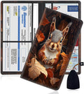 Car Registration Holder, PU Leather Vehicle Glove Box Organizer for Driver License, Document, Car Insurance Holder with Magnetic Shut, Auto Paperwork Wallet Case Accessories, Cute Squirrel Pattern