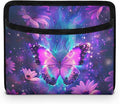 Renewold Purple Butterfly Flower Auto Front Rear Seat Storage Bag for Cell Phone Sunglasses Coin Car Side Pocket Organizer Holder Tray Pouch for Vehicle Seat Console Door Multifunction for Home Office