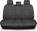 FH Group Car Seat Cover for Back Seat Solid Black Faux Leather - Universal Fit, Rear Seat Covers for Cars with Rear Split Bench, Car Seat Cushions, Car Interior Accessories for SUV, Sedan, Van