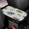 Cute Bee Flower Car Center Console Decor Handrail Armrest Box Cushion Insect Interior Covers Car Protector Pad Lid Cover Accessories Universal Fit for Auto Truck Vehicles