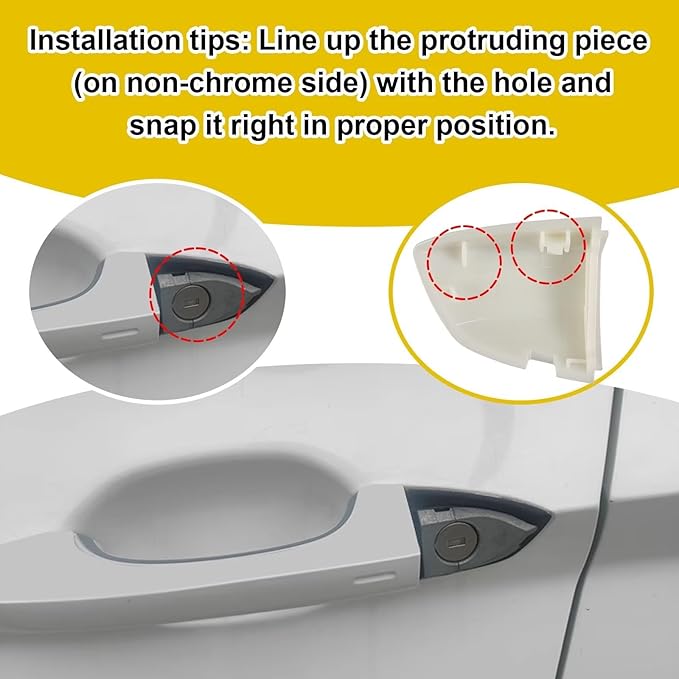 Goholy Car Exterior Door Handle Cap Compatible with VW Jetta 7 A7 mk7 2019 2020 2021 2022 2023 17A837879 17A837880 Door Handle Cover Accessories Lock Cap Pure White Without Electroplating