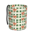 Green Plaid Red Bow Car Trash Can Leak-Proof Waterproof Hanging Trash Bin Collapsible Garbage Can for Car Accessories Travelling Camping