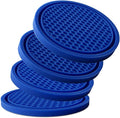 KULOLO Car Cup Holder Coaster 4 Pack - Non Slip & Shockproof,Flexible PVC Rubber Insert for Car/Truck/SUV/Van (2.75"x0.2") Universal Fit Auto Cup Holders Accessories for Women and Man (Blue)