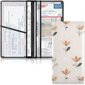 Simple Flowers Floral Car Registration and Insurance Card Holder Vehicle Glove Box Car Organizer Driver License Documents Holder Waller Case Organizers