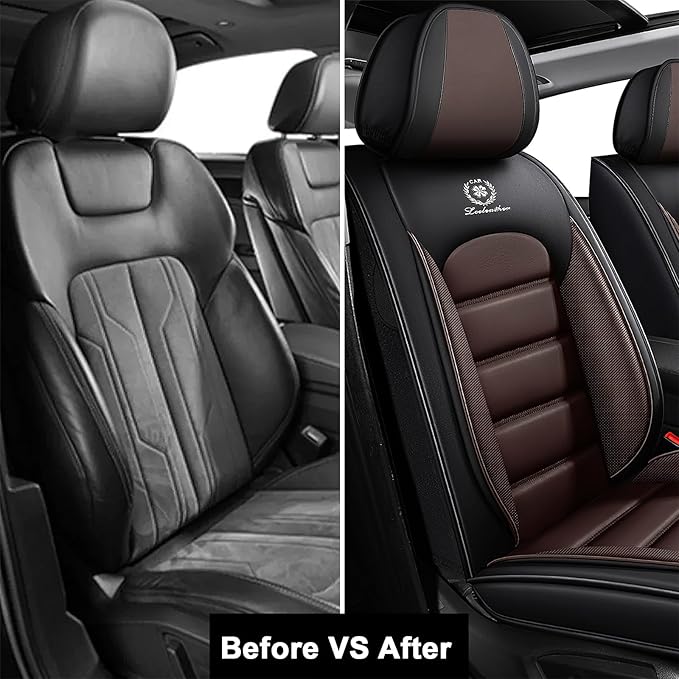 AREKA 2 Seat Covers for Subaru Crosstrek 2016-2026 Breathable Car Seat Covers,Anti-Slip Waterproof Car Seat Protectors with Airbag,Automotive Vehicle Cushion with Storage Pockets (Standard,Brown)