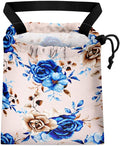 GEGEPINK Car Trash Bag Hanging Back of Seat Waterproof Small Cute Printed One-Handed Strap Drawstring Garbage Bags for Car-Blue Rose