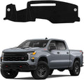 Dashboard Mat Cover for 2022-2025 Chevy Chevrolet Silverado/GMC Sierra 1500 Accessories, 2024 2025 Silverado & Sierra 2500HD 3500HD Nonslip Center Console Sunshield Glare UV Rays Protector