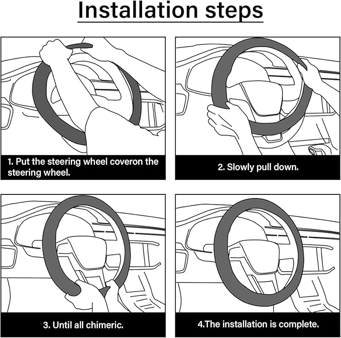 Steering Wheel Cover Neoprene Material Most Cars Men&Women Universal 15 inch Premium Non-Slip Spring Steering Wheel Protector Floral Car Accessories (Black Foot)