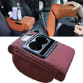 Car Armrest Cushion,5-in-1 Center Console Cover with 2 Storage Bags Cup Holder, Tissue Box Slot, Phone Slot for Car Sedans,Car Interior Accessories for Most Vehicle, SUV, Truck,Cars (Claret)