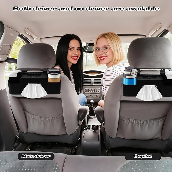 2Pcs BackSeat Car Organizer Set,Features Headrest Hooks for Purses and Bags Cute, Multiple Storage Car Back Seat Organizer,Seat Back Box,for Travel,Family Trips,Daily Commutes