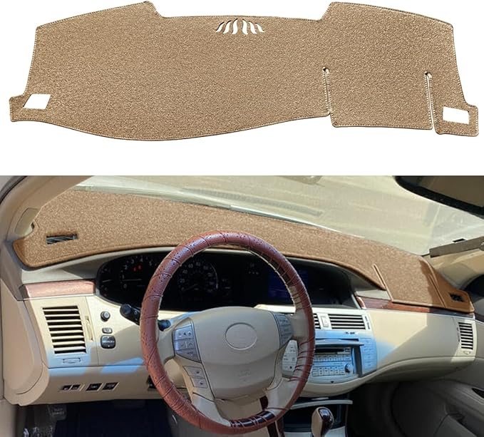 Dash Cover Mat Custom Fit for Toyota Avalon 2005 2006 2007 2008 2009 2010 with Cutout for Speaker, Dashboard Cover Pad Carpet Protector F101 (05-10 Beige)