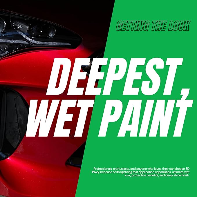 3D POXY Montan Wax Sealant – Long Lasting Hybrid Car Wax for High Gloss Finish & Paint Protection | Non-Staining Formula | Easy to Apply | Made in USA | 32 oz