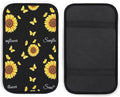 PPIKTC Auto Center Console Armrest Cover Beautiful Butterfly Sunflower, Universal Soft Comfort Handrail Box Cushion for Car, Suitable for Most Vehicles