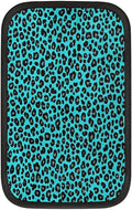 Turquoise Leopard Black Center Console Cover Pad Car Armrest Box Mat Truck Comfort Memory Foam Arm Rest Cushion Car Accessories Universal Fit 13x8 Inch
