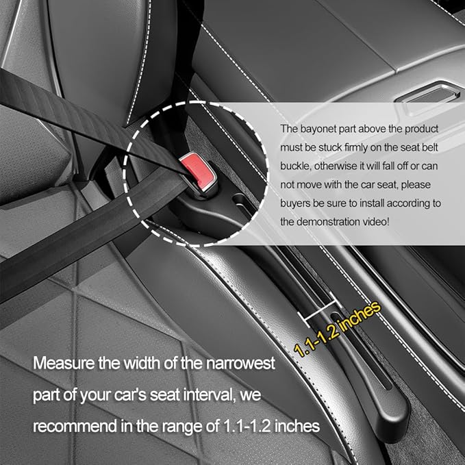 2PCS Car Seat Gap Filler Organizer with Phone Holder,[Upgrade Version] Car Seat Gap Organizer for Prevent Falling,Essential Car Accessories Car Side Seat Gap Filler (Beige)