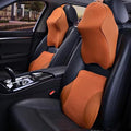 Car Headrest and Lumbar Support Pillow for Honda Civic 2012-2026 Seat Back Cushion Neck Pillow Driving Support Cushion Interior Accessories,1 Set of headrest and Lumbar Support-Orange Style