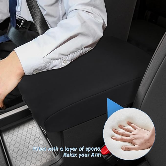INTGET Car Center Console Cover for 2022 2023 2024 2025 2026 Nissan Frontier Accessories Neoprene Armrest Cover Middle Console Cover Center Console Lid Protector Replacement (Neoprene)