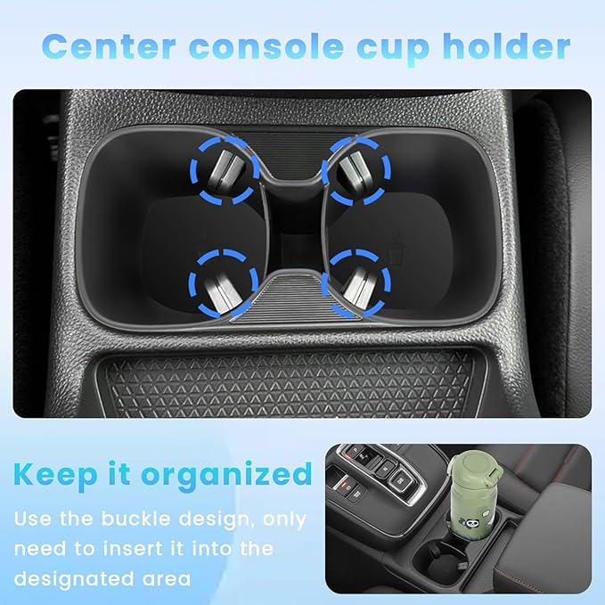 Neepiar 4PCS Center Console Organizer Compatible with 2023 2024 2025 2026 Honda CRV Secondary Box Insert Divider Armrest Storage Tray Hidden Storage Tray Cup Holder Interior Accessories